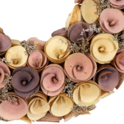 Northlight Artificial Floral Wooden Spring Wreath - 12" - Pink And Yellow -Festival northlight sh95409 02 94788.1701883375