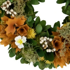Northlight Mixed Floral Artificial Spring Wreath - 11" - Orange -Festival northlight sh95422 04 42252.1704379354