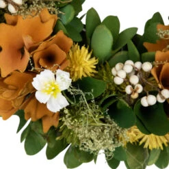 Northlight Mixed Floral Artificial Spring Wreath - 11" - Orange -Festival northlight sh95422 05 27463.1704379353