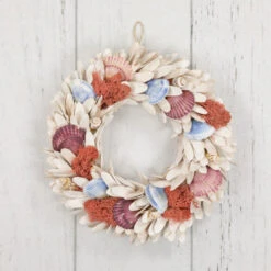 Northlight Artificial Seashells Wooden Wreath - 13" - White -Festival northlight sh95455 woodfloor 33765.1706380465