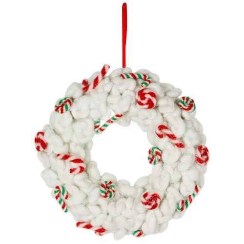 Northlight Plush Peppermint And Candy Canes Christmas Wreath Decoration - 13" - Unlit 3 Northlight Plush Peppermint And Candy Canes Christmas Wreath Decoration - 13" - Unlit