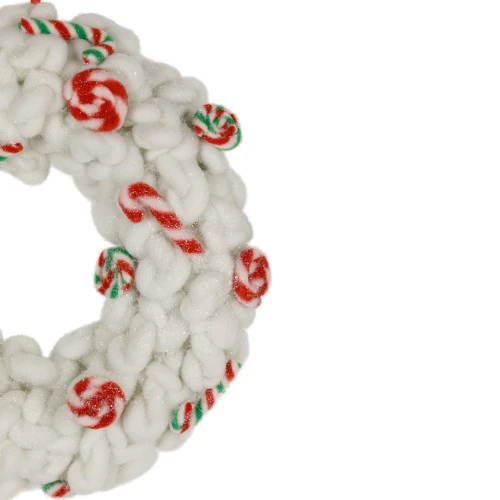Northlight Plush Peppermint And Candy Canes Christmas Wreath Decoration - 13" - Unlit 7 Northlight Plush Peppermint And Candy Canes Christmas Wreath Decoration - 13" - Unlit - Image 5
