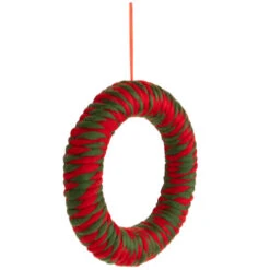 Northlight Twisted Yarn Plush Christmas Wreath - 13.5" - Unlit -Festival northlight sh96095 02 64075.1720742954