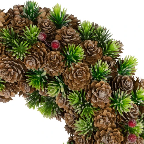 Northlight MIni Pinecone And Berries Frosted Christmas Wreath - 13" - Unlit 8 Northlight MIni Pinecone And Berries Frosted Christmas Wreath - 13" - Unlit - Image 6