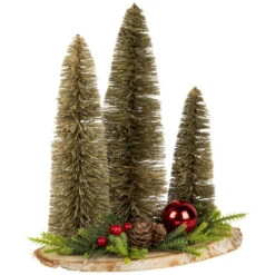 Northlight Trio Of Bottle Brush Trees Christmas Decoration - 10.25" -Festival northlight sh96110 02 12221.1720742956