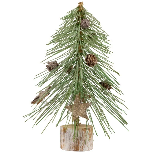 Northlight Frosted Bottle Brush Tree On Wooden Base Christmas Decoration - 8.5" 4 Northlight Frosted Bottle Brush Tree On Wooden Base Christmas Decoration - 8.5" - Image 2