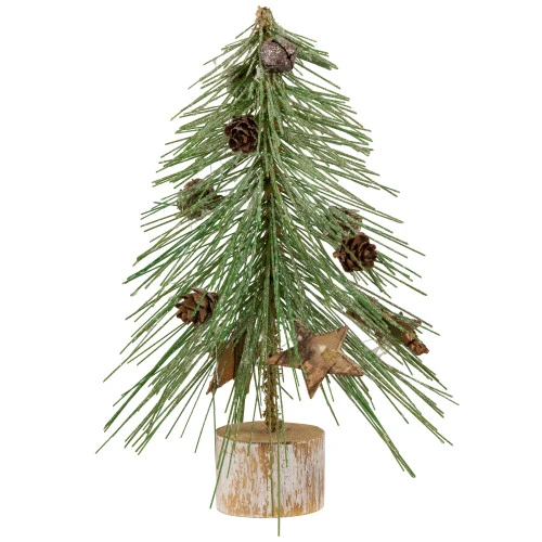 Northlight Frosted Bottle Brush Tree On Wooden Base Christmas Decoration - 8.5" 6 Northlight Frosted Bottle Brush Tree On Wooden Base Christmas Decoration - 8.5" - Image 4