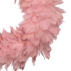 Northlight Glittered Feathers Christmas Wreath - 14.5" - Unlit - Pink -Festival northlight sh96131 02 31402.1727404102