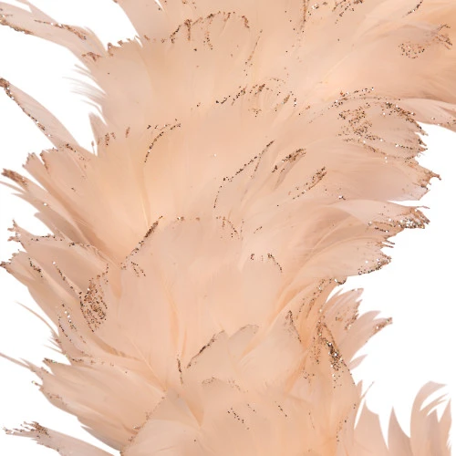 Northlight Glittered Feathers Christmas Wreath - 14.5" - Unlit - Peach 8 Northlight Glittered Feathers Christmas Wreath - 14.5" - Unlit - Peach - Image 6
