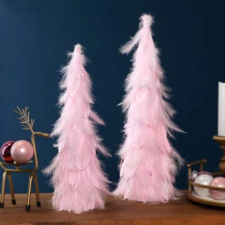 Northlight Glittered Layered Feather Cone Tree Christmas Decoration - 19.5" - Pink -Festival northlight sh96147 sh96144 styled 01 40124.1727404097