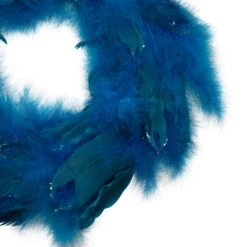 Northlight Two-Tone Feathers Glittered Christmas Wreath - 14.5" - Unlit - Turquoise -Festival northlight sh96150 02 94487.1727404101