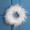 Northlight Wispy Feather Christmas Wreath - 14.5" - Unlit - Winter White -Festival northlight sh96151 styled 01 1 76730.1727404102