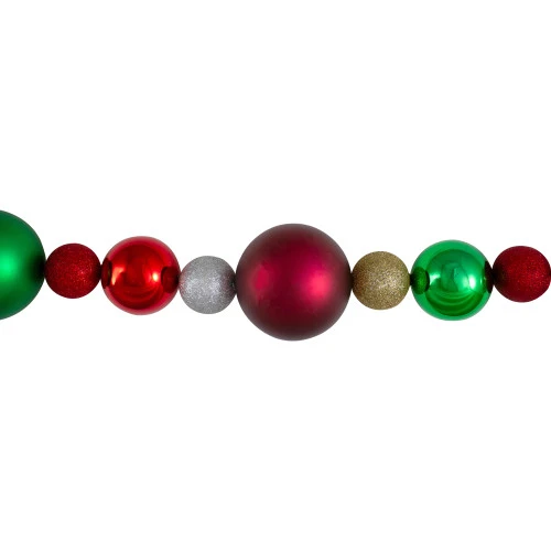 Northlight 6' Traditional Colored Shatterproof Ball Artificial Christmas Garland - Unlit 5 Northlight 6' Traditional Colored Shatterproof Ball Artificial Christmas Garland - Unlit - Image 3