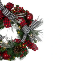 Northlight Pre-Lit Plaid And Houndstooth Artificial Christmas Wreath - 24" - Warm White Lights 11 Northlight Pre-Lit Plaid And Houndstooth Artificial Christmas Wreath - 24" - Warm White Lights -Festival northlight sm91194 1 10395.1665611044