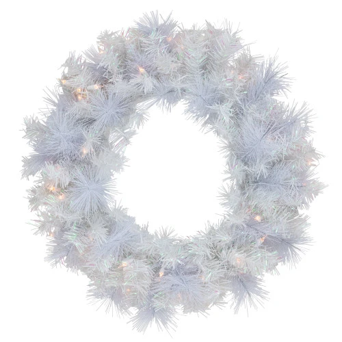 Northlight Pre-Lit Vermont White Pine Artificial Christmas Wreath, 24-Inch, Clear Lights 3 Northlight Pre-Lit Vermont White Pine Artificial Christmas Wreath, 24-Inch, Clear Lights