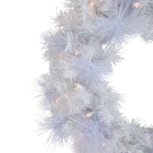Northlight Pre-Lit Vermont White Pine Artificial Christmas Wreath, 24-Inch, Clear Lights 6 Northlight Pre-Lit Vermont White Pine Artificial Christmas Wreath, 24-Inch, Clear Lights - Image 4