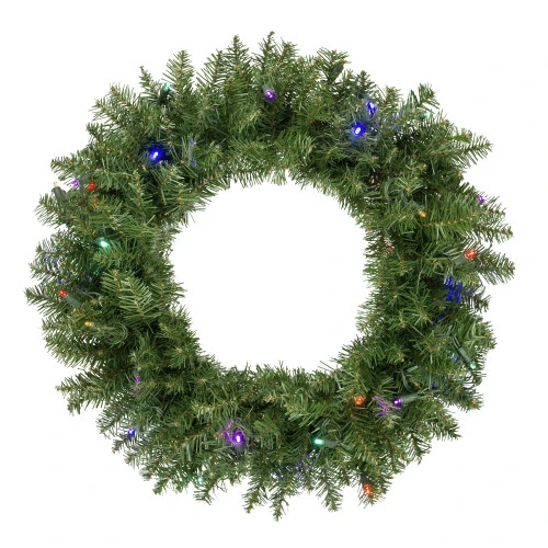 Northlight Pre-Lit Rockwood Pine Artificial Christmas Wreath, 24-Inch, Multi LED Lights 3 Northlight Pre-Lit Rockwood Pine Artificial Christmas Wreath, 24-Inch, Multi LED Lights