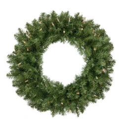 Northlight Pre-Lit Rockwood Pine Artificial Christmas Wreath - 24-Inch, Clear Lights