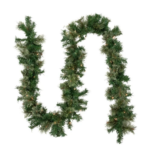 Northlight 9' X 10" Pre-Lit Oregon Cashmere Pine Artificial Christmas Garland, Clear Lights 3 Northlight 9' X 10" Pre-Lit Oregon Cashmere Pine Artificial Christmas Garland, Clear Lights