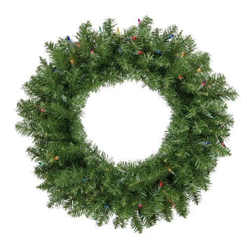Northlight Pre-Lit Rockwood Pine Artificial Christmas Wreath, 24-Inch, Multi Lights 3 Northlight Pre-Lit Rockwood Pine Artificial Christmas Wreath, 24-Inch, Multi Lights