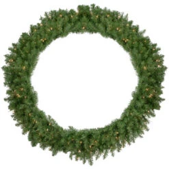 Northlight Pre-Lit Rockwood Pine Artificial Christmas Wreath, 48-Inch, Clear Lights
