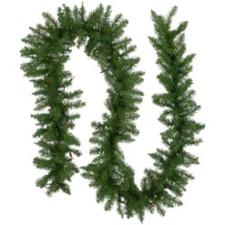 Northlight 9' X 10 Pre-Lit Rockwood Pine Artificial Christmas Garland, Multi Lights