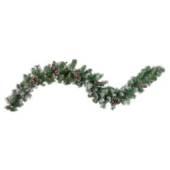 Northlight Pre-Lit Battery Operated Pine Cone Artificial Christmas Garland - 6' X 9" - Cool White LED Lights