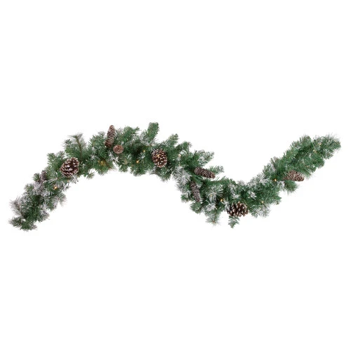 Northlight Pre-Lit Battery Operated Pine Cone Artificial Christmas Garland - 6' X 9" - Cool White LED Lights 3 Northlight Pre-Lit Battery Operated Pine Cone Artificial Christmas Garland - 6' X 9" - Cool White LED Lights
