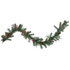 Northlight Pre-Lit Battery Operated Decorated Artificial Christmas Garland - 6' X 9" - LED Cool White Lights