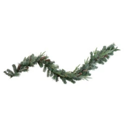 Northlight Pre-Lit Battery Operated Decorated Mixed Pine Christmas Garland - 6' X 9" - LED Cool White Lights