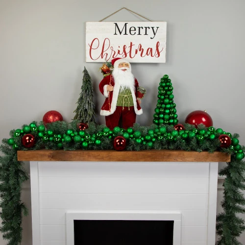 Northlight 3-Finish Shatterproof Ball Christmas Tree With Tinsel - 15.75" - Green 4 Northlight 3-Finish Shatterproof Ball Christmas Tree With Tinsel - 15.75" - Green - Image 2