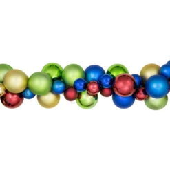 Northlight 6' Multi-Color 2-Finish Shatterproof Ball Christmas Garland -Festival northlight sm93790 2 64266.1687874896