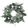 Northlight Flocked Pine Artificial Christmas Wreath With Iridescent Ornaments, 24-Inch, Unlit -Festival northlight sm94098 1 86442.1665087464
