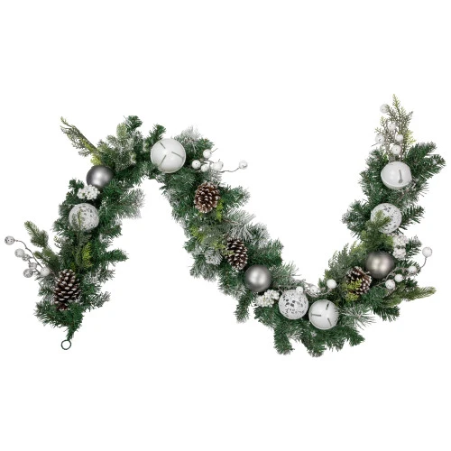 Northlight 6' Green Pine Frosted Artificial Christmas Garland With Pinecones And Ornaments, Unlit 3 Northlight 6' Green Pine Frosted Artificial Christmas Garland With Pinecones And Ornaments, Unlit
