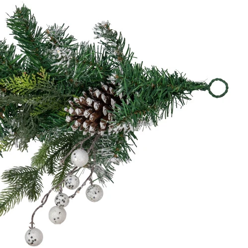 Northlight 6' Green Pine Frosted Artificial Christmas Garland With Pinecones And Ornaments, Unlit 8 Northlight 6' Green Pine Frosted Artificial Christmas Garland With Pinecones And Ornaments, Unlit - Image 6