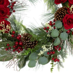 Northlight Real Touch™? Roses And Berries Artificial Christmas Wreath - 30" - Unlit -Festival northlight sm95355 02 54502.1700932489