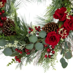 Northlight Real Touch™? Roses And Berries Artificial Christmas Wreath - 30" - Unlit -Festival northlight sm95355 03 87770.1700932489