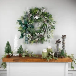 Northlight Real Touch™? Frosted Pinecones And Berries Christmas Wreath - 36" - Unlit -Festival northlight sm95356 styled 2 66700.1701796958
