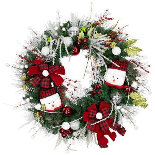 Northlight Snowmen And Icicles Pine Artificial Christmas Wreath - 40" - Unlit 3 Northlight Snowmen And Icicles Pine Artificial Christmas Wreath - 40" - Unlit