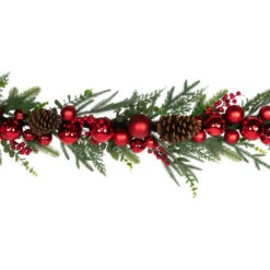 Northlight Mixed Foliage With Jingle Bells And Ornaments Artificial Christmas Garland - 6' X 8" - Unlit -Festival northlight sm97240 02 41028.1726539038