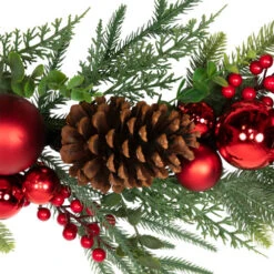 Northlight Mixed Foliage With Jingle Bells And Ornaments Artificial Christmas Garland - 6' X 8" - Unlit -Festival northlight sm97240 03 99257.1726539039