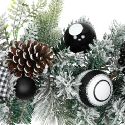 Northlight Flocked Pine With Harlequin Ornaments And Bows Artificial Christmas Garland - 6' X 8" - Unlit -Festival northlight sm97260 05 42015.1726712129