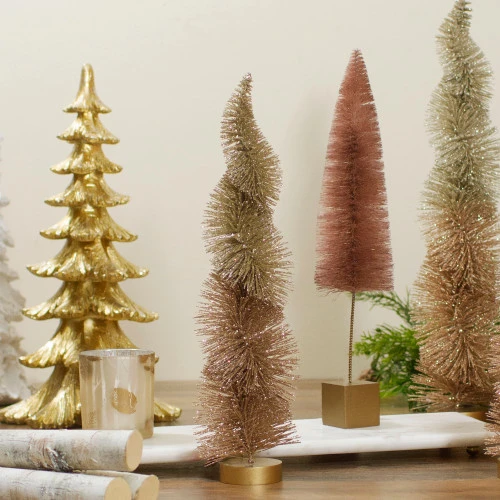 Northlight Glittered Spiral Sisal Christmas Tree Decoration - 14" - Gold Finish 4 Northlight Glittered Spiral Sisal Christmas Tree Decoration - 14" - Gold Finish - Image 2