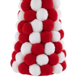 Northlight Pom Pom Cone Tree Christmas Decoration - 13" - White And Red -Festival northlight tr95020 3 98530.1700500044