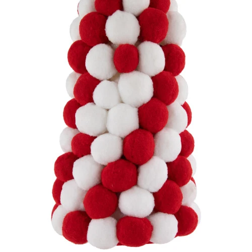 Northlight Candy Cane Plush PomPom Christmas Tree Decoration - 15" - Red And White 6 Northlight Candy Cane Plush PomPom Christmas Tree Decoration - 15" - Red And White - Image 4