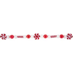 Northlight 6' Red And White Frosted Peppermint Candy Christmas Garland, Unlit -Festival northlight tr95022 3 68517.1700586252