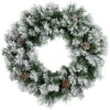 Northlight Snowy Flocked Angel Pine With Pine Cones Artificial Christmas Wreath - 36" - Unlit -Festival northlight v039812c20v03982 01 74155.1690469256