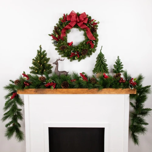 Northlight Pre-Lit Battery Operated Canadian Pine Christmas Wreath - 24" - Clear LED Lights 4 Northlight Pre-Lit Battery Operated Canadian Pine Christmas Wreath - 24" - Clear LED Lights - Image 2