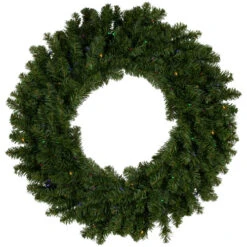 Northlight Pre-Lit Battery Operated Canadian Pine Christmas Wreath - 30" - Multi-Color LED Lights