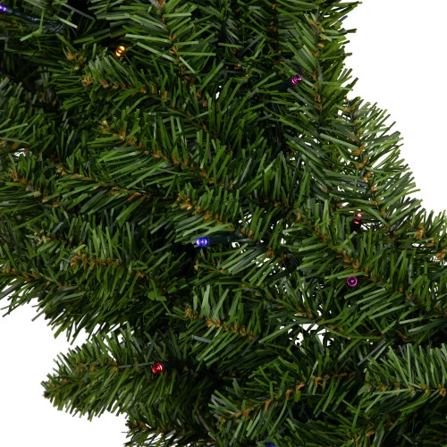 Northlight Pre-Lit Battery Operated Canadian Pine Christmas Wreath - 30" - Multi-Color LED Lights 8 Northlight Pre-Lit Battery Operated Canadian Pine Christmas Wreath - 30" - Multi-Color LED Lights - Image 6